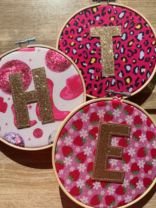 Original Glitter Initial Hoop