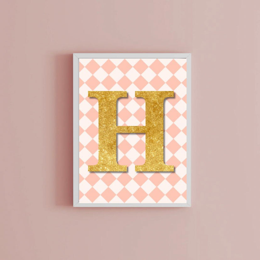 Glitter Initial Print
