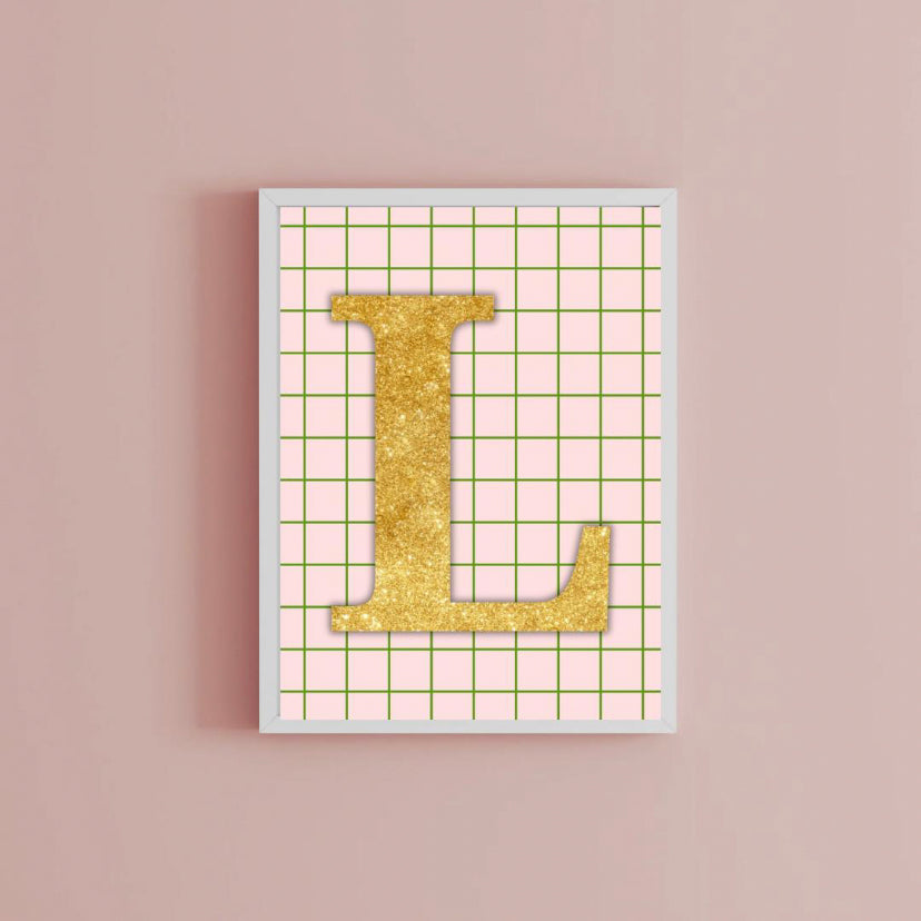 Glitter Initial Print