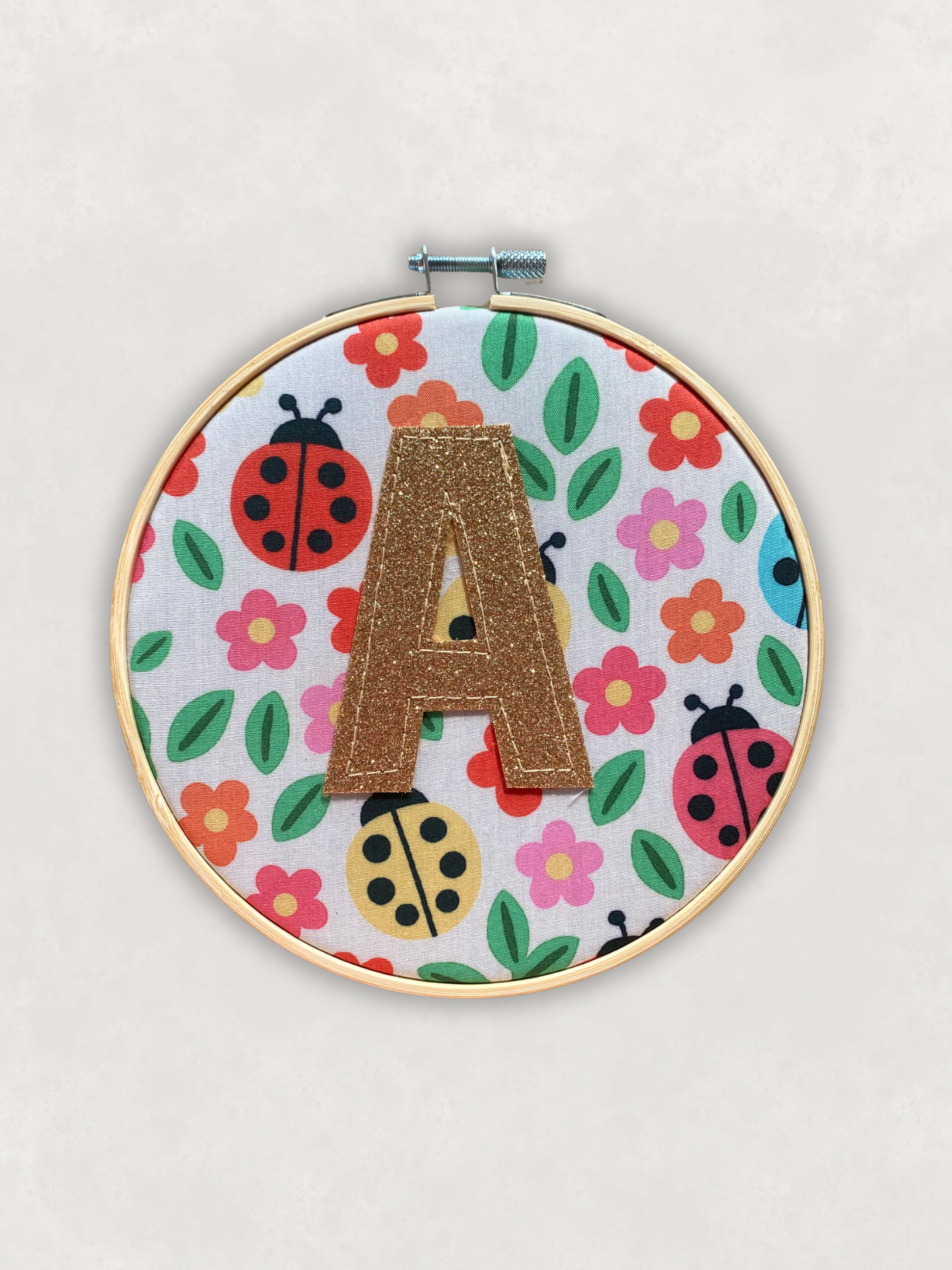 Original Glitter Initial Hoop