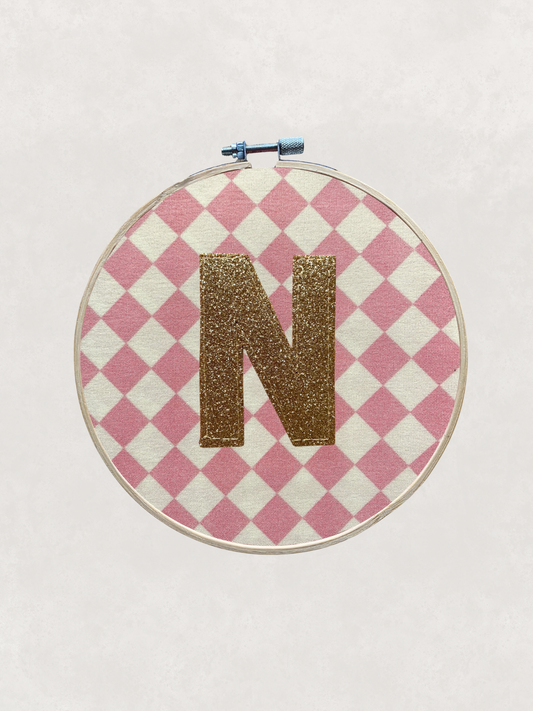 Original Glitter Initial Hoop