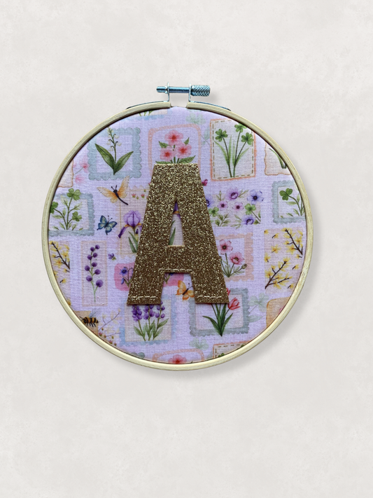 Original Glitter Initial Hoop