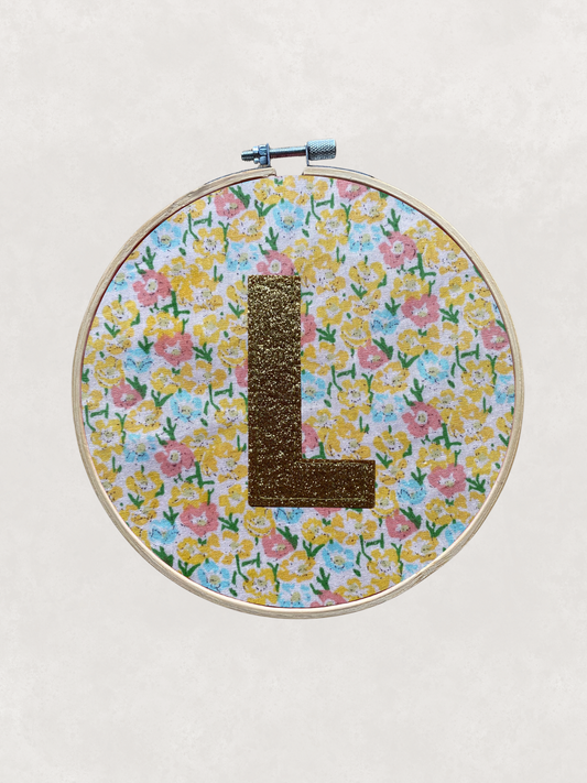 Original Glitter Initial Hoop
