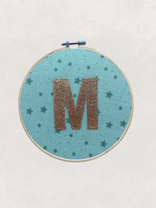 Original Glitter Initial Hoop