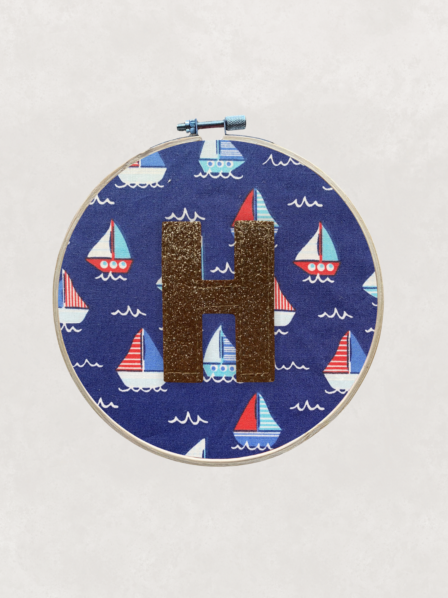 Original Glitter Initial Hoop