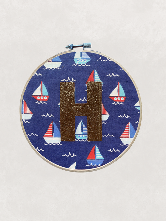 Original Glitter Initial Hoop