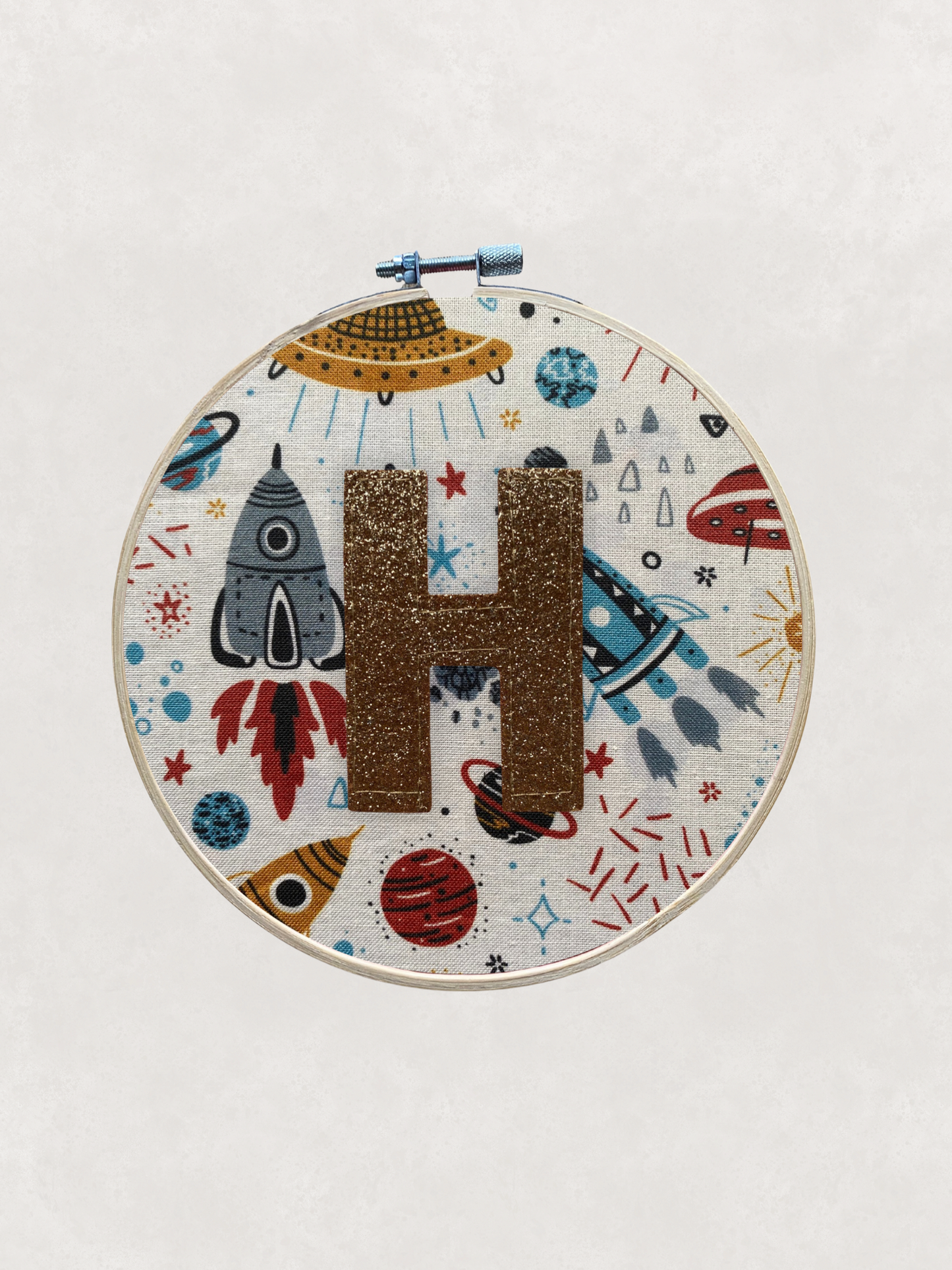 Original Glitter Initial Hoop