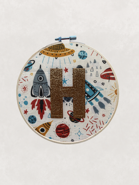 Original Glitter Initial Hoop