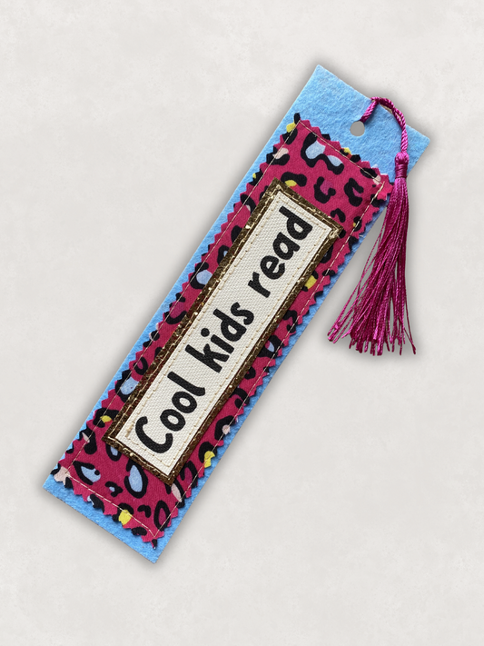 Fabric Bookmark- pink animal print