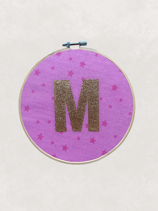 Original Glitter Initial Hoop