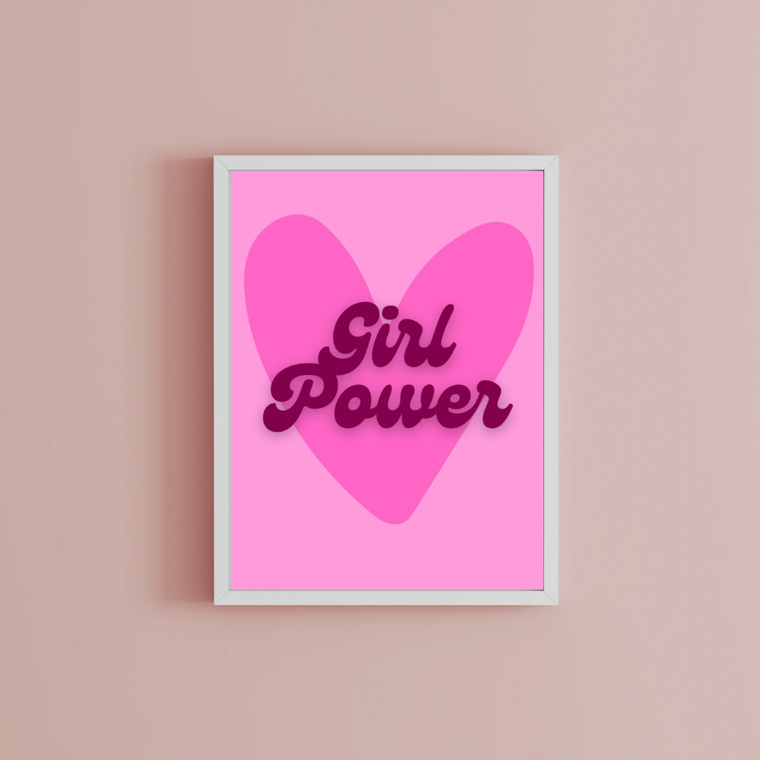 Girl Power Heart Print