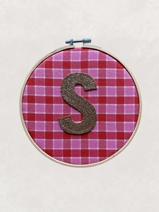 Original Glitter Initial Hoop