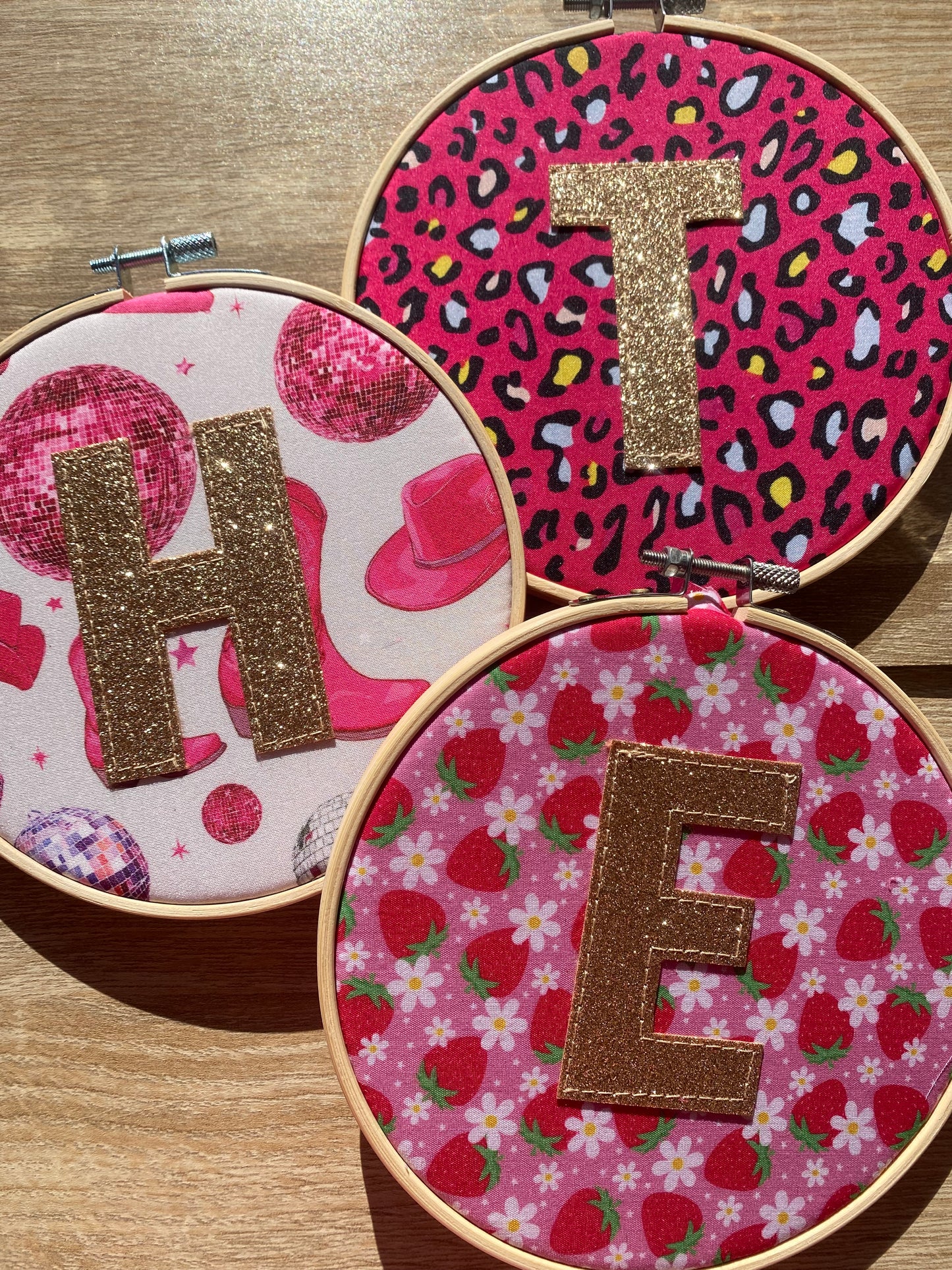 Original Glitter Initial Hoop