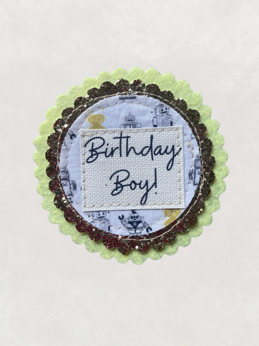 Robot Birthday Badge