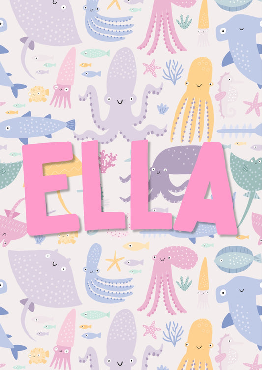 Personalised under the sea Print