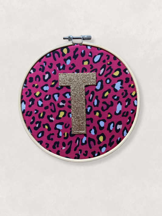 Original Glitter Initial Hoop