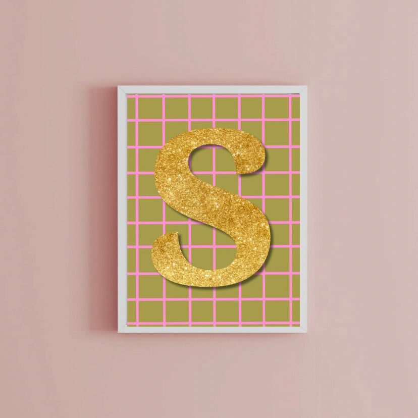 Glitter Initial Print