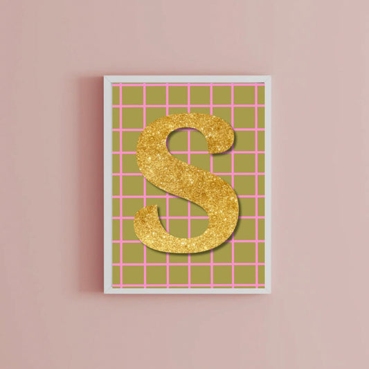 Glitter Initial Print
