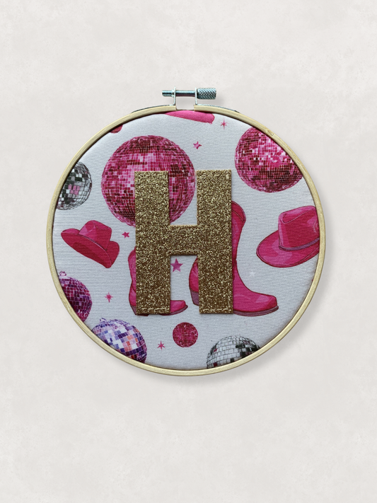 Original Glitter Initial Hoop