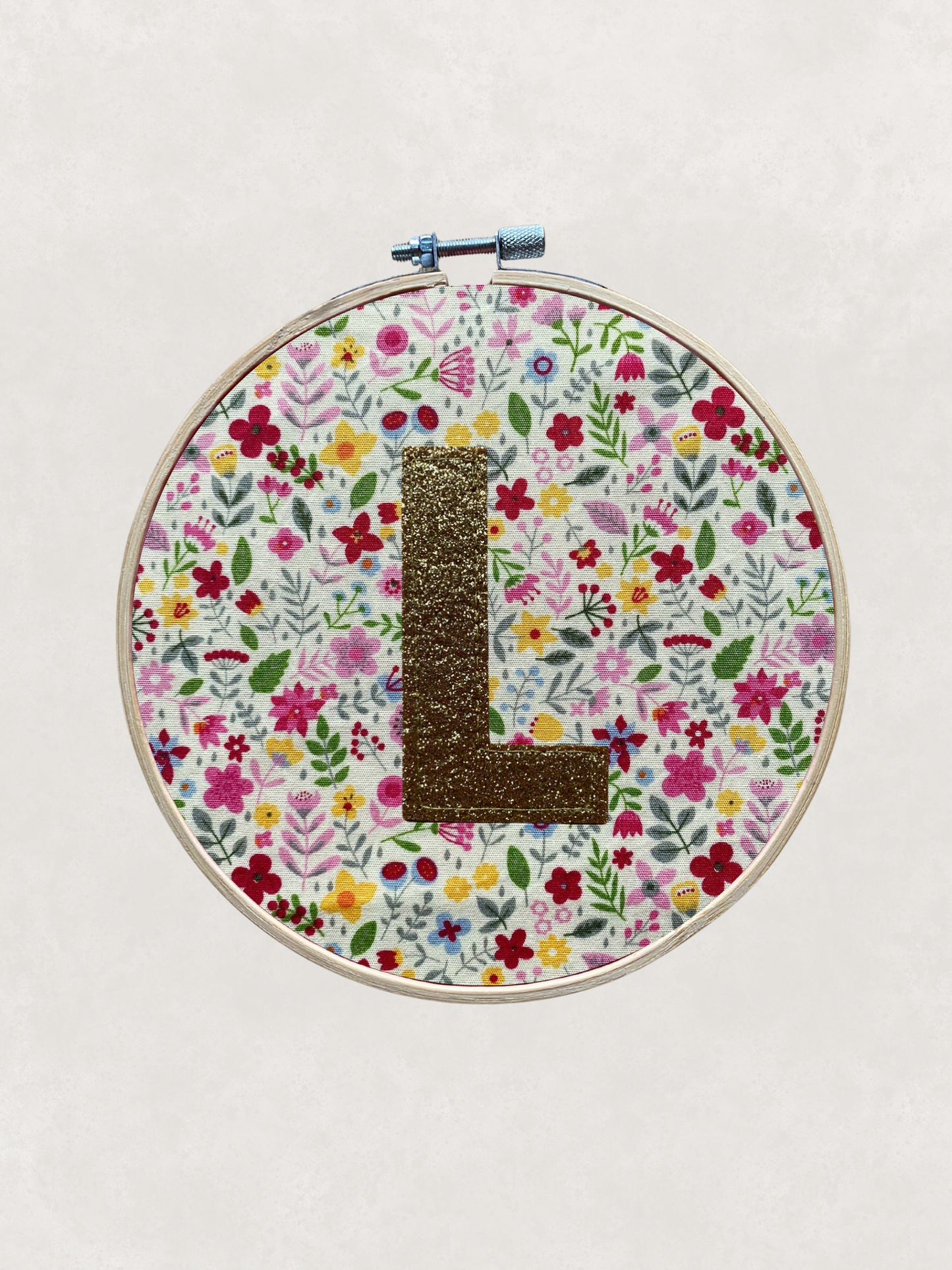 Original Glitter Initial Hoop