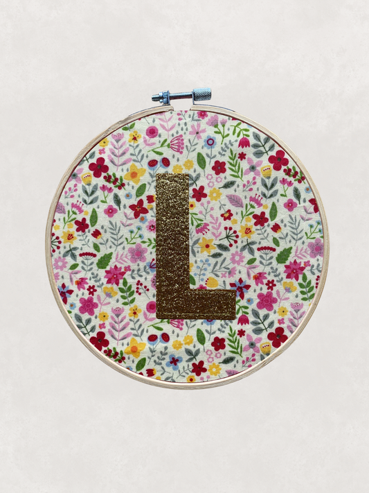 Original Glitter Initial Hoop