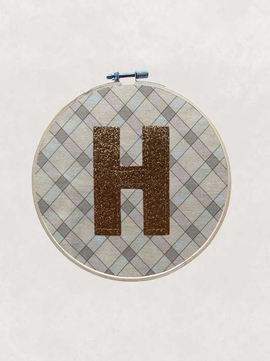 Original Glitter Initial Hoop
