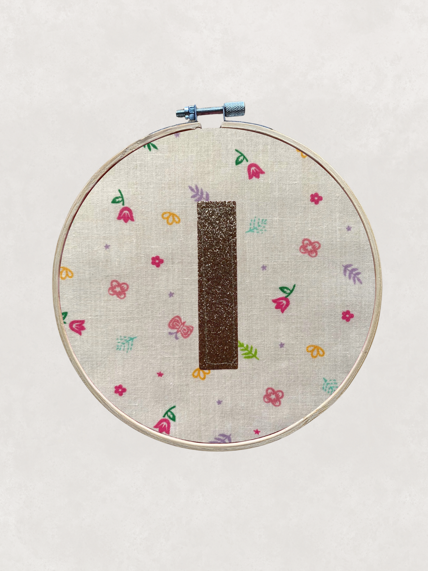 Original Glitter Initial Hoop