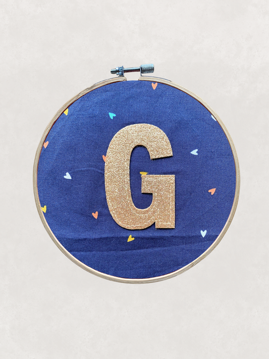 Original Glitter Initial Hoop
