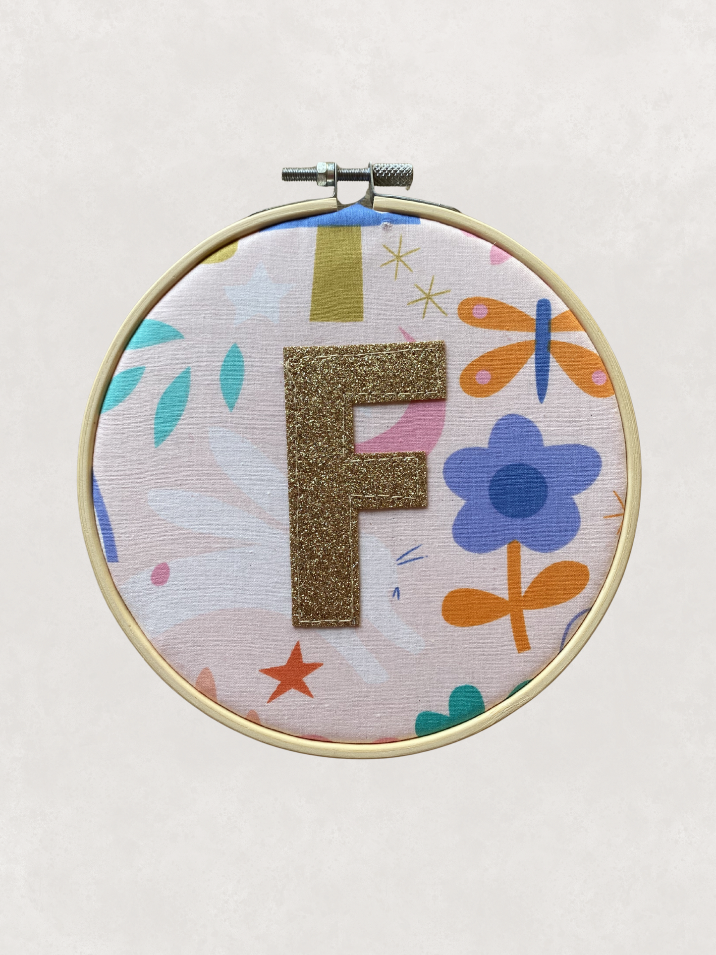 Original Glitter Initial Hoop