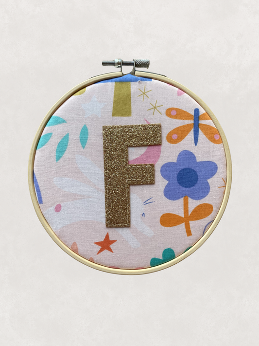 Original Glitter Initial Hoop