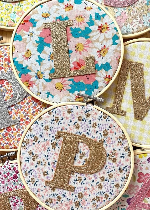 Original Glitter Initial Hoop