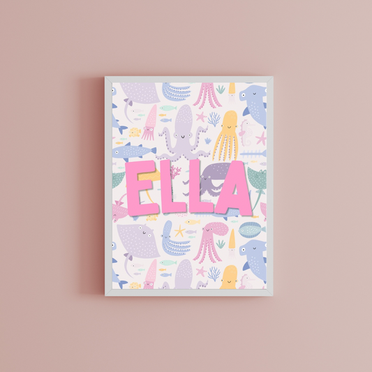 Personalised under the sea Print