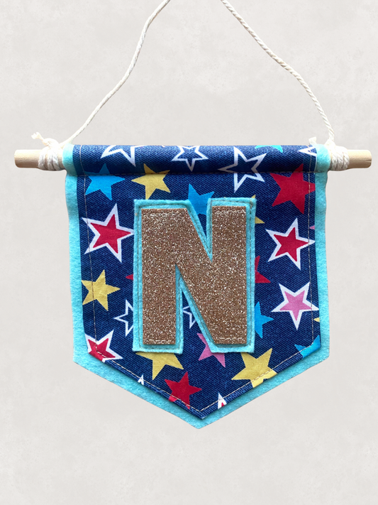 Star Initial Banner Flag