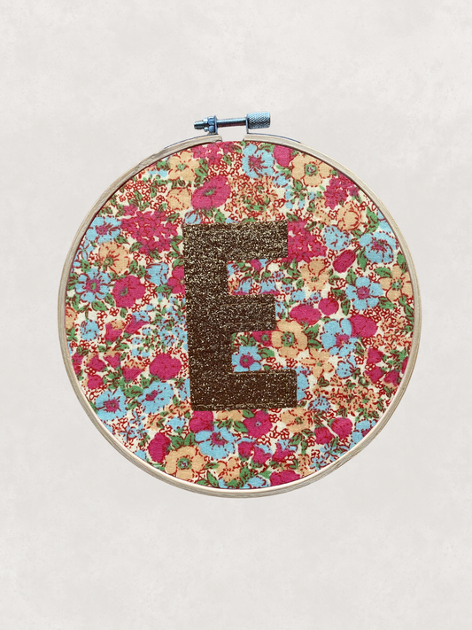 Original Glitter Initial Hoop