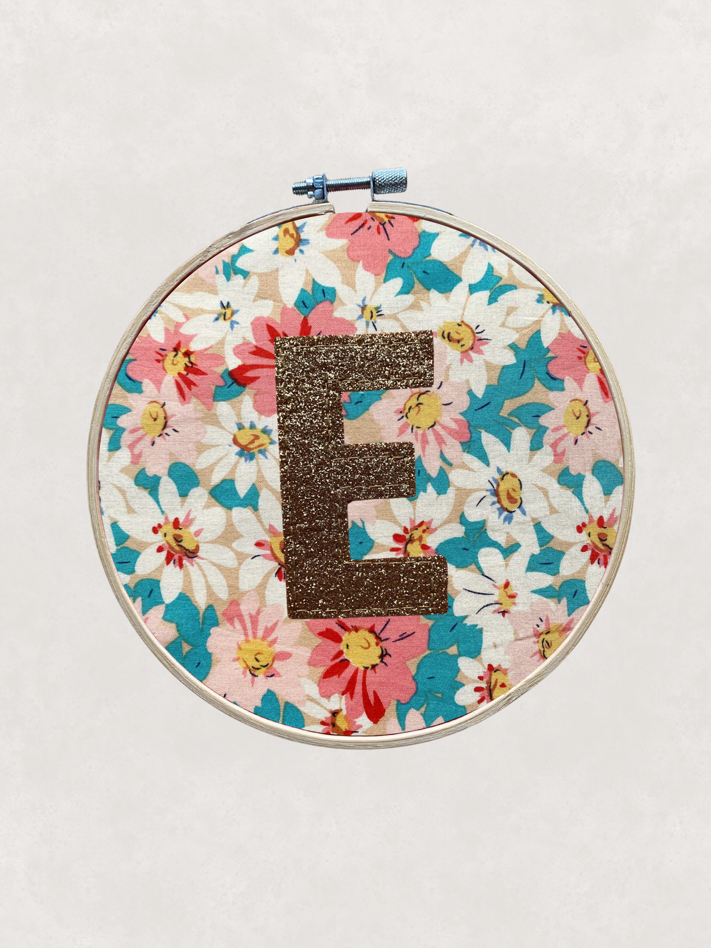 Original Glitter Initial Hoop