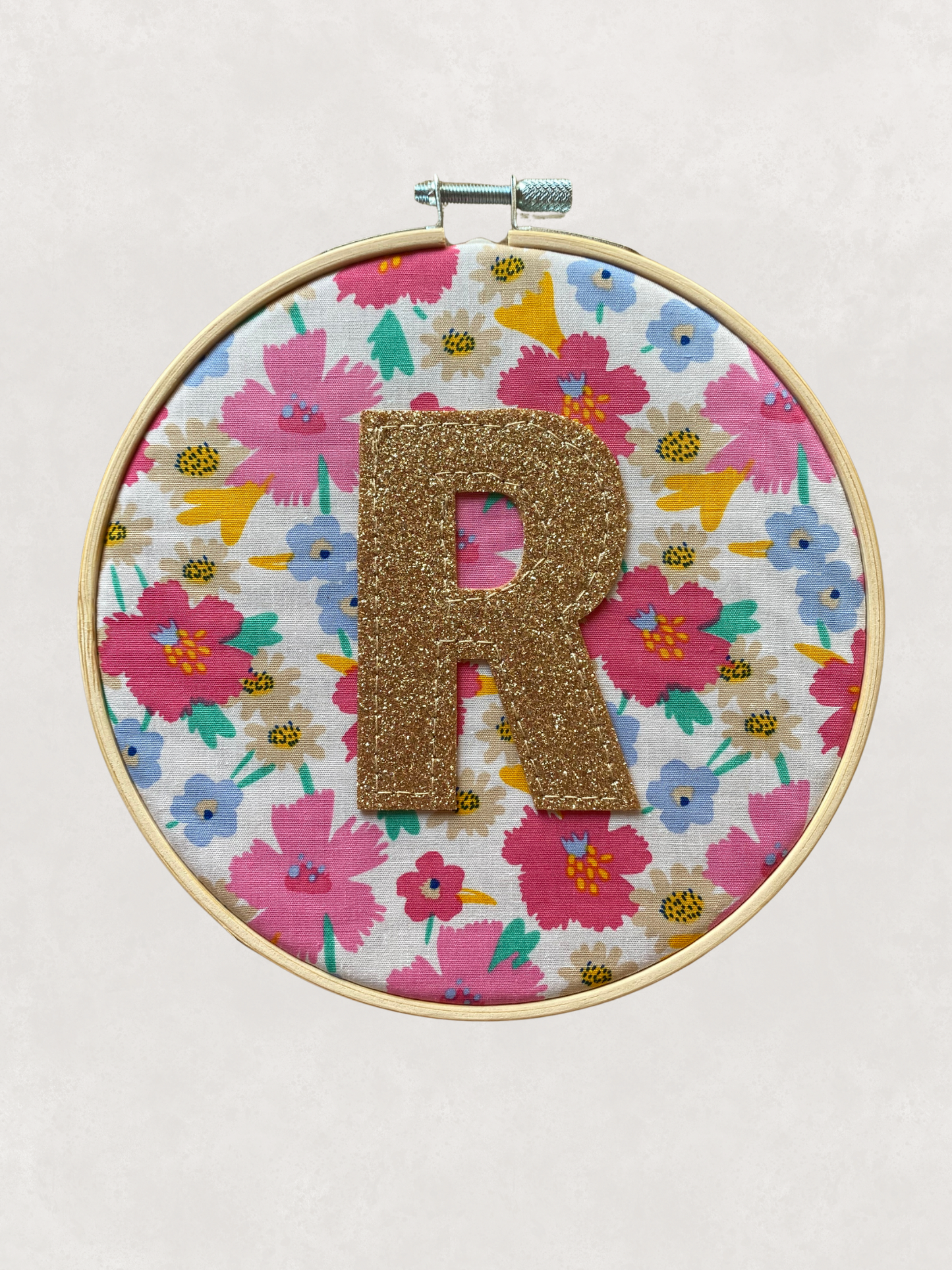 Original Glitter Initial Hoop