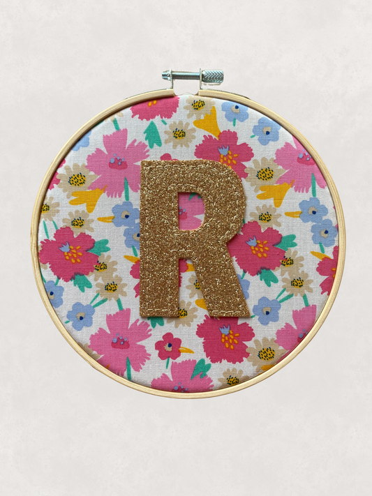 Original Glitter Initial Hoop