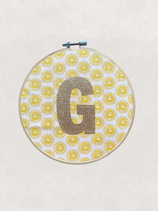Original Glitter Initial Hoop