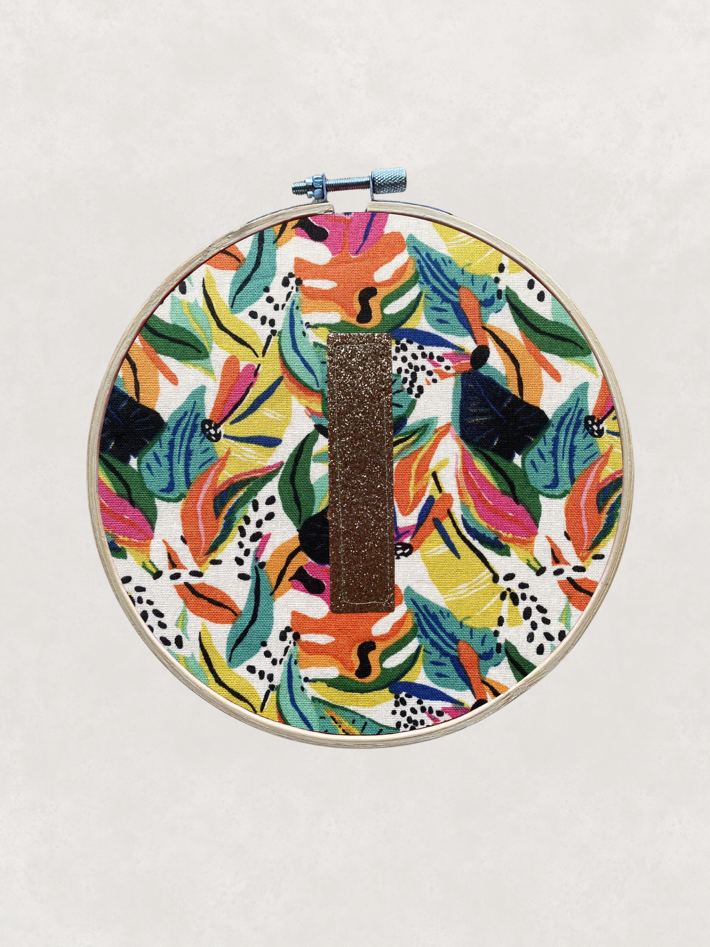 Original Glitter Initial Hoop