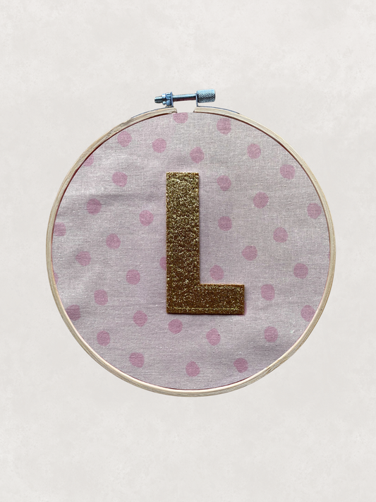 Original Glitter Initial Hoop