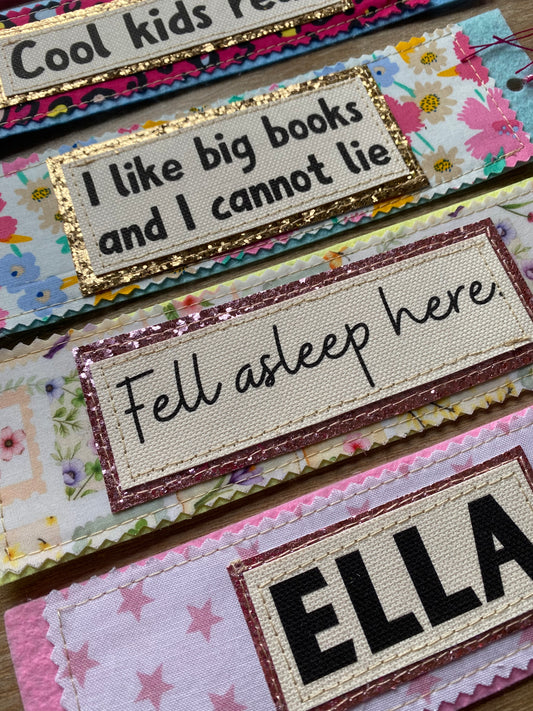 Fabric Bookmark- strawberries