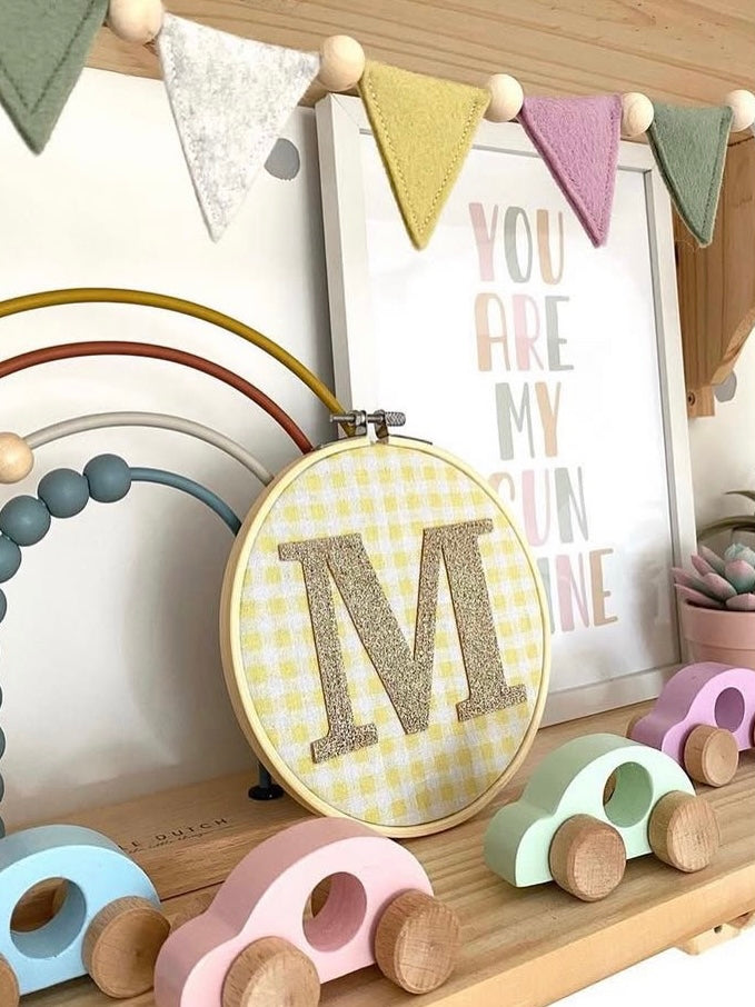 Original Glitter Initial Hoop