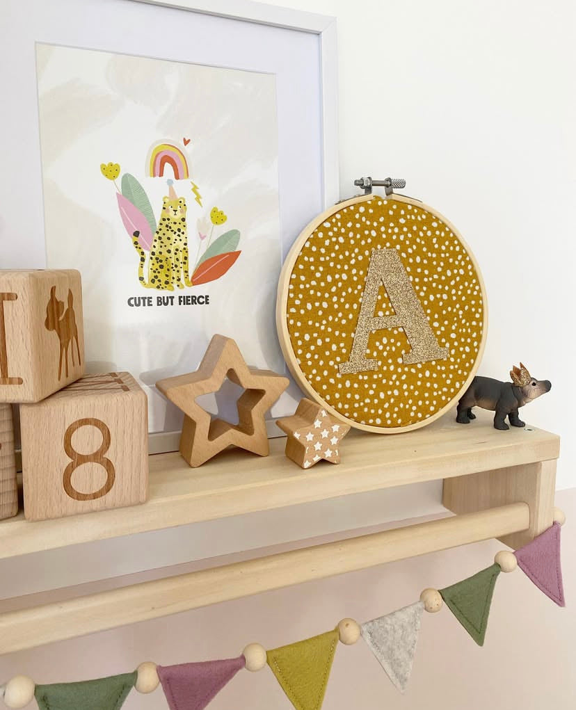 Original Glitter Initial Hoop