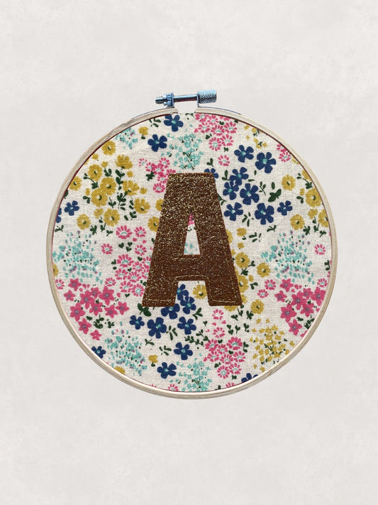 Original Glitter Initial Hoop