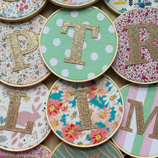 Original Glitter Initial Hoop