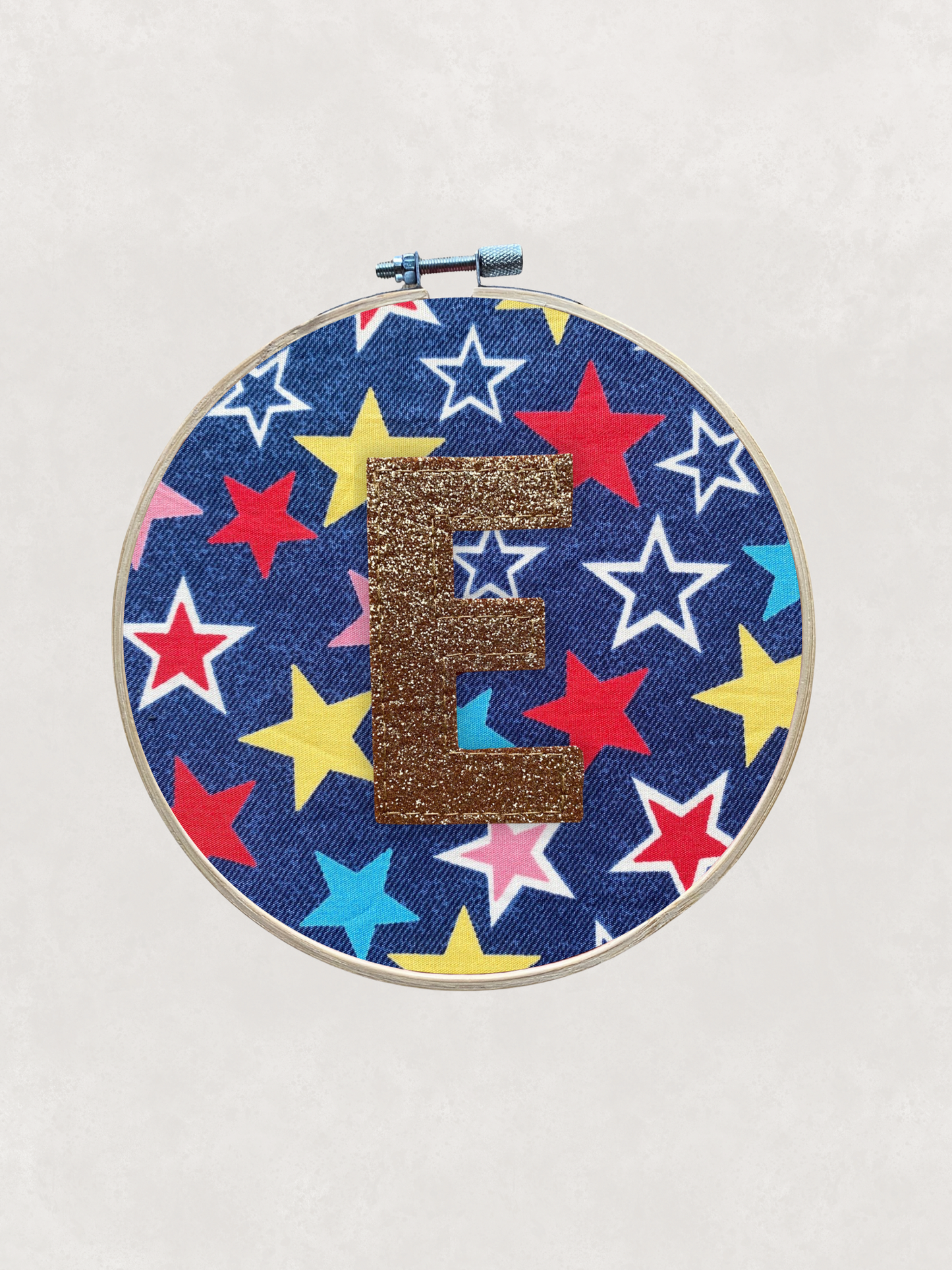 Original Glitter Initial Hoop