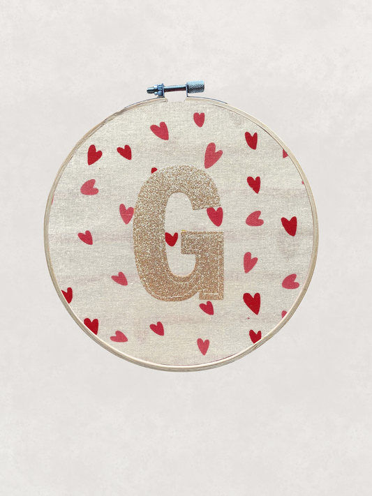 Original Glitter Initial Hoop