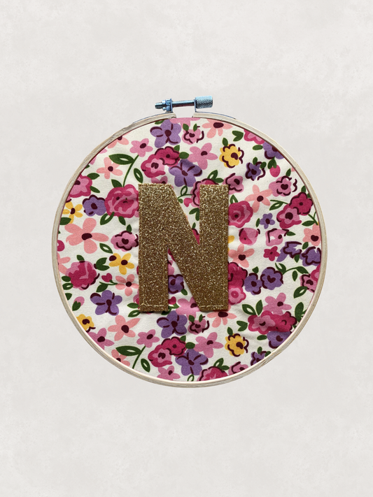Original Glitter Initial Hoop