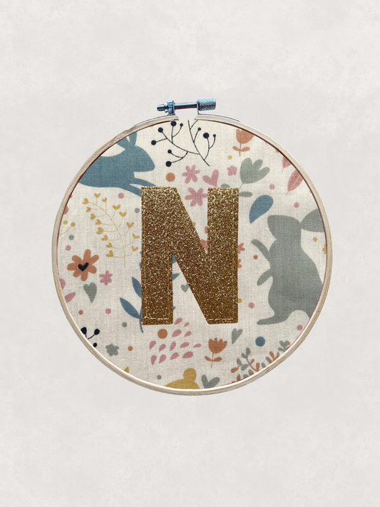 Original Glitter Initial Hoop